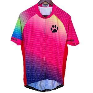 Weimostar Cycling Jersey Womens XL Colorful Full Zip Short Sleeve Pockets Bike